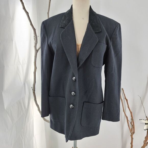 Vintage 80s 90s David Elliot bruxelles wool blazer - Picture 1 of 6